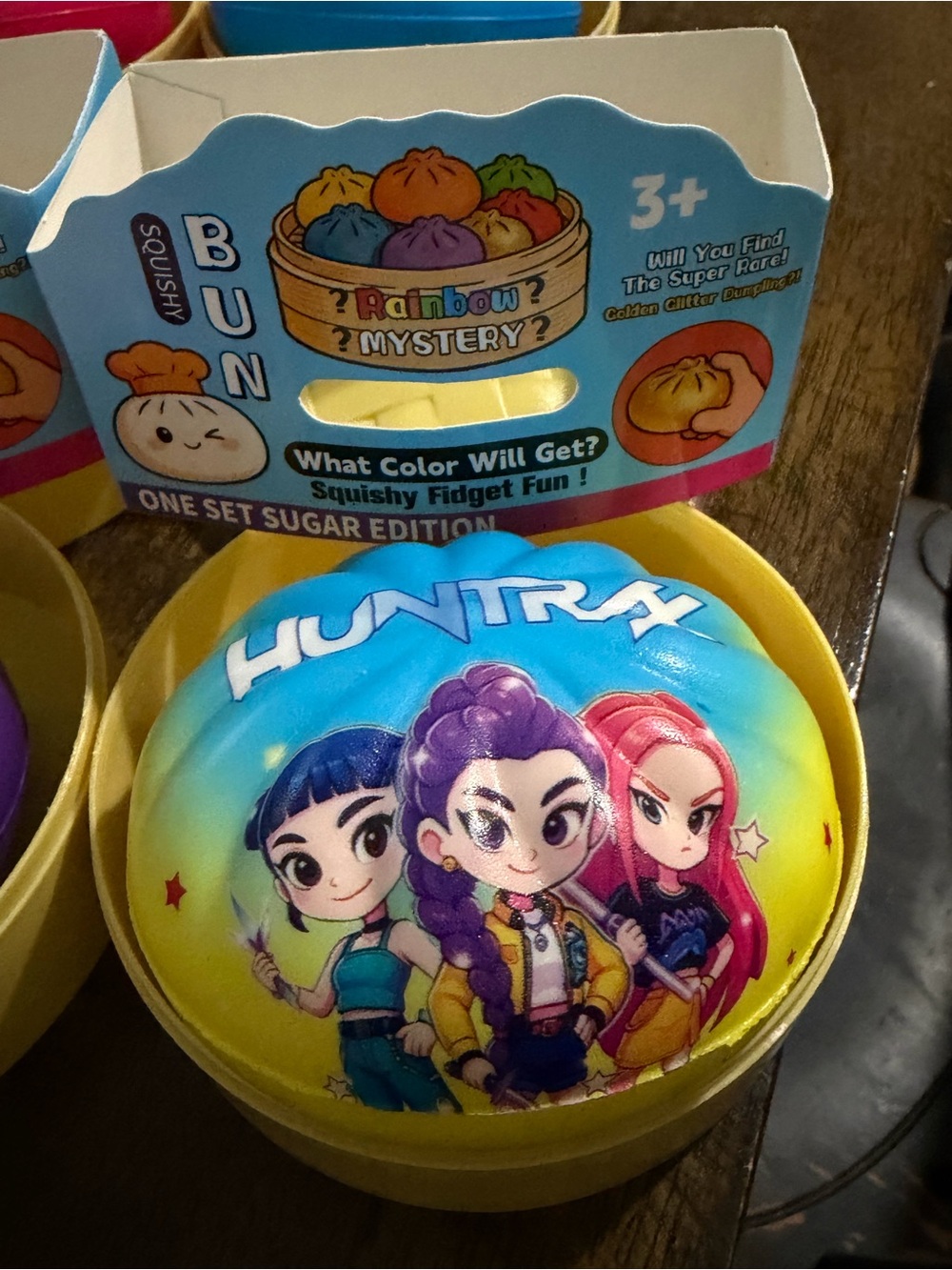 K Pop Squishy Bun Mystery Toy - Yellow & Blue